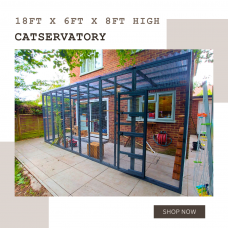 18ft x 6ft x 8ft High Lean To Catservatory