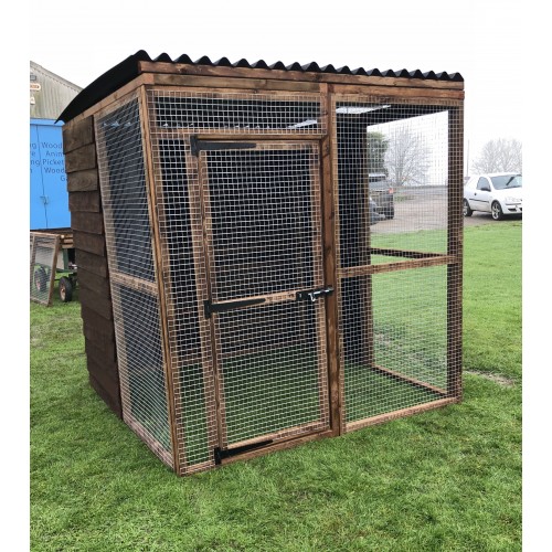 4 Fully Boarded Panels Waterproof Chicken Run 6ft x 6ft 16G Fox Proof ...