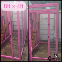 Pink 8FT X 4FT X 6ft High Freestanding Catio Enclosure